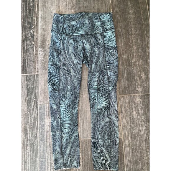 Lululemon Fast Free High Rise Crop 23" Dimensional Icing Blue size 6 - Picture 3 of 6